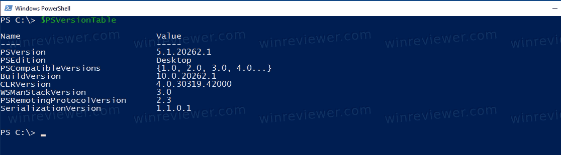 PowerShell Running In Windows 10
