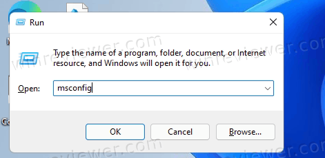 запустите Msconfig
