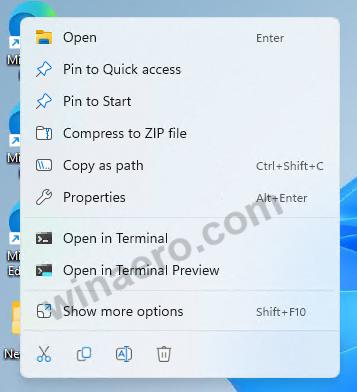 Terminal Preview в контекстном меню