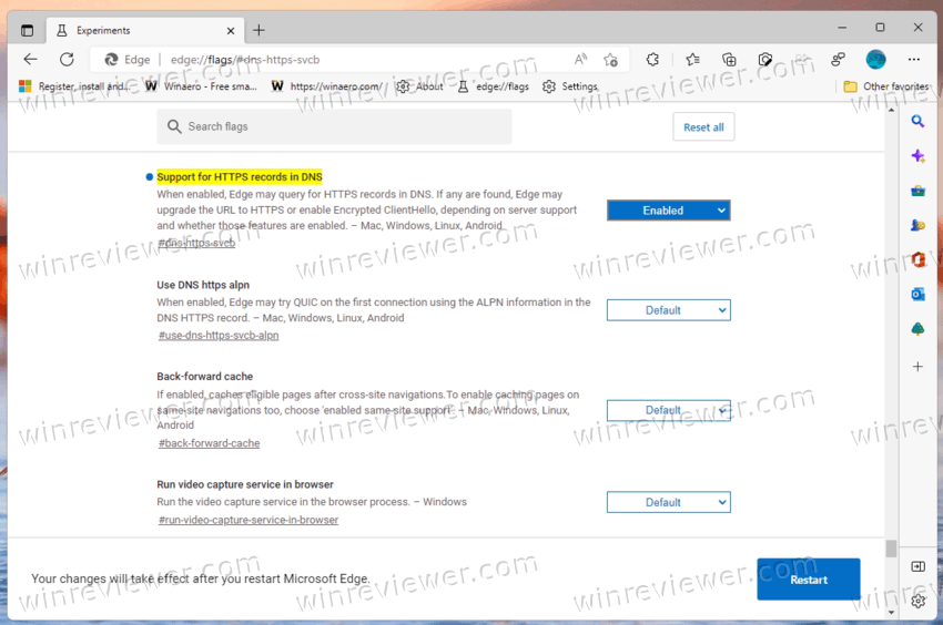 Edge флаг Support for HTTPS records in DNS